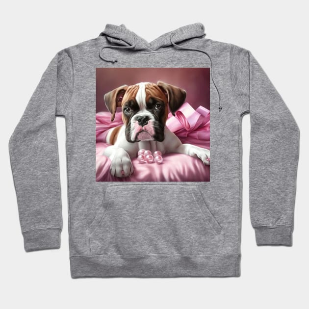 Cute Boxer Puppy Hoodie by Enchanted Reverie